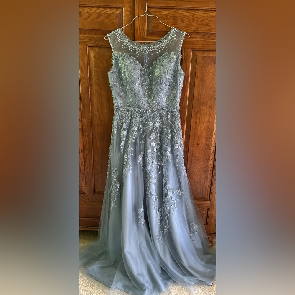 A-Line Scoop Lace Floor Length Bride/Groom Mother Dress
